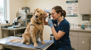 dog ear infection treatment; vet exam