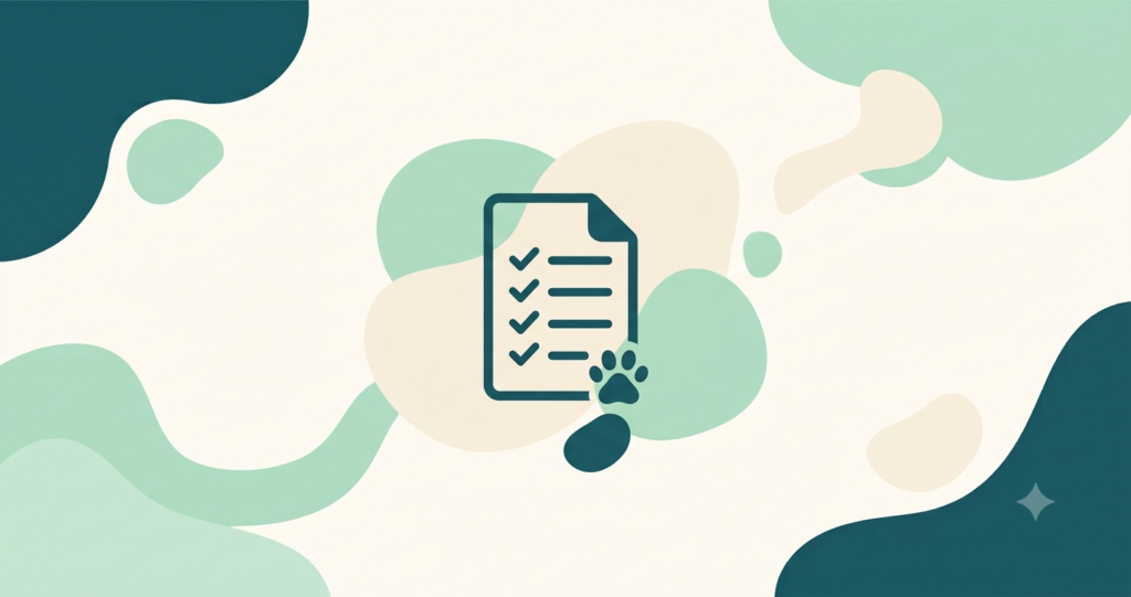 Fur & Coat terms and conditions illustration with document and paw print icon