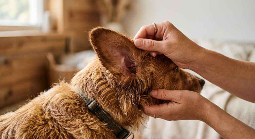 how to check a dog's ear at home