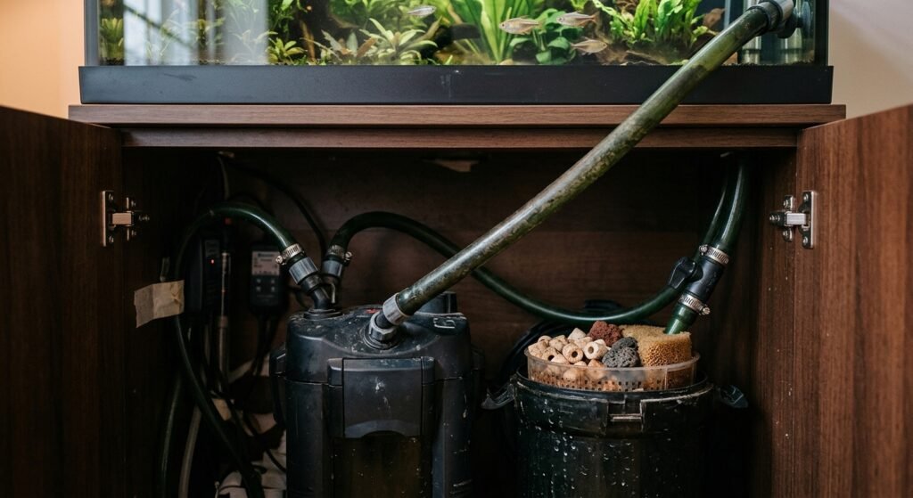 How often should you clean a fish tank without disrupting biological filtration